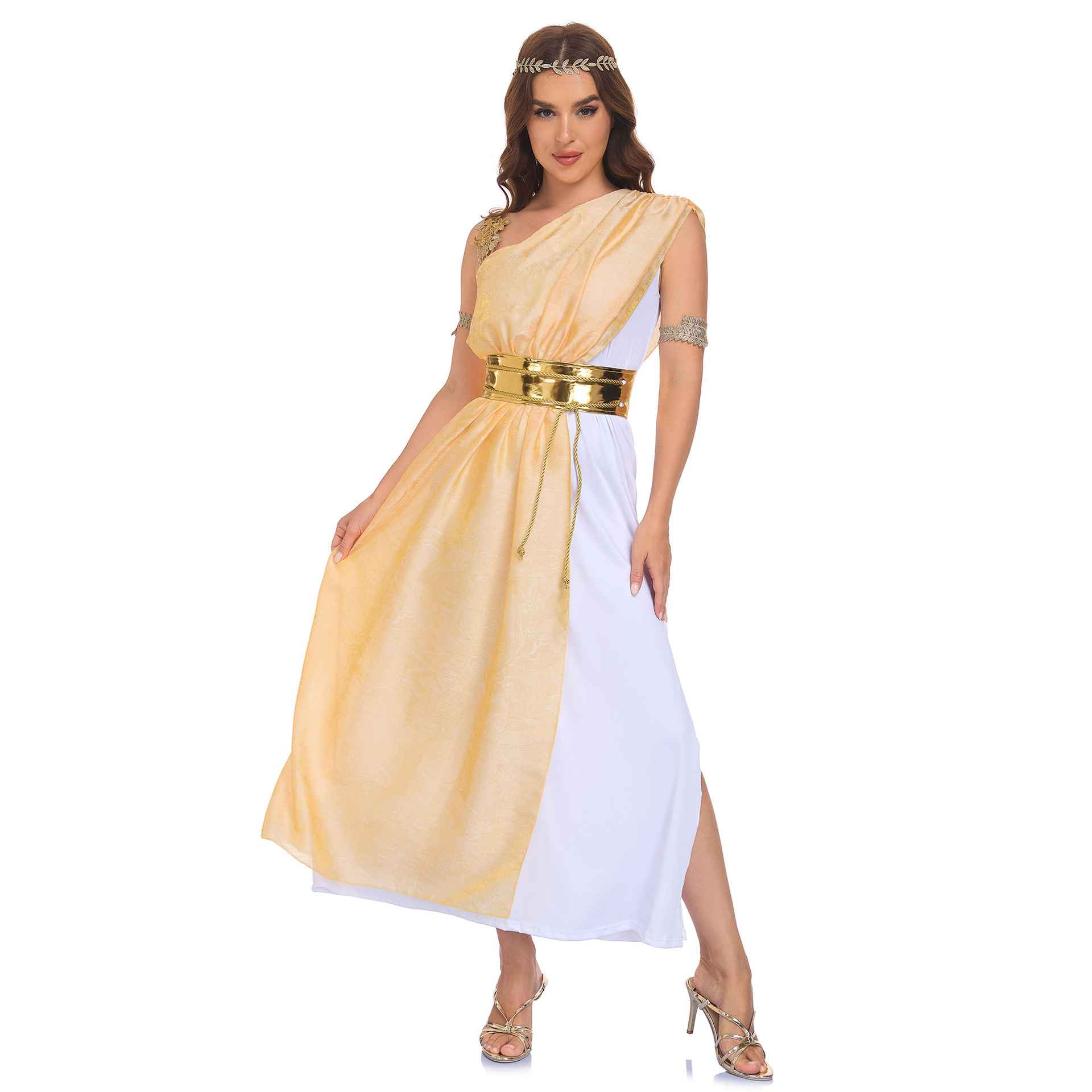 Medieval Athena Greek Goddess Costume Halloween Cleopatra Cosplay Party Stage Performance Dress - MODALIFE