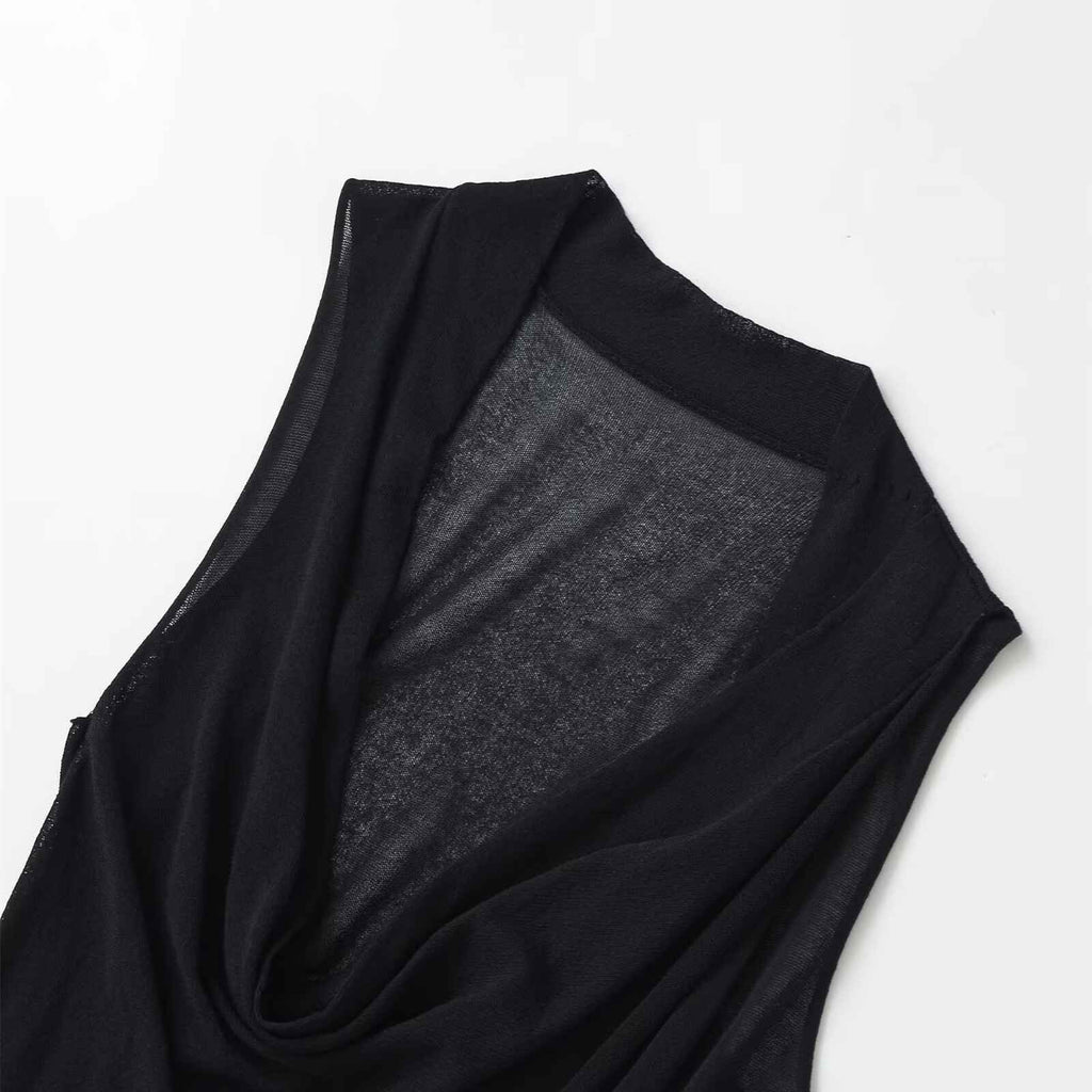Sleeveless hanging double breasted knitted top - MODALIFE