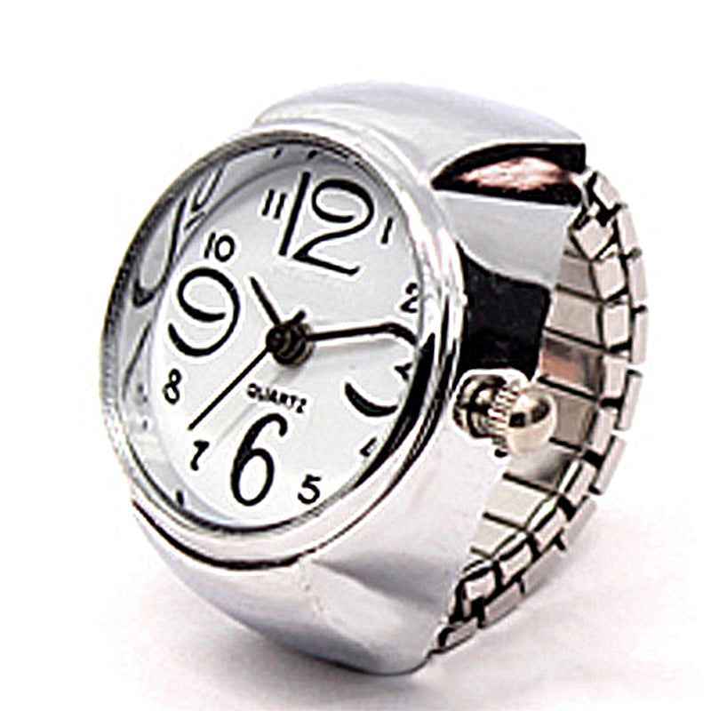 Fashionable Silver Flower Ring Watch with Large Numbers, Stylish and Unique Decorative Watch for Students, Wholesale