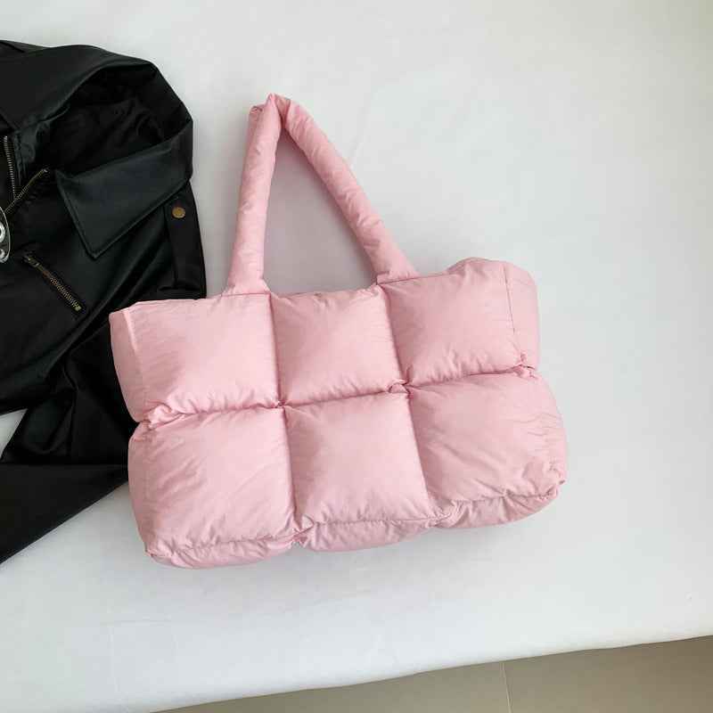 Quilted Single-Shoulder Bag Down Jacket Bag Large Capacity