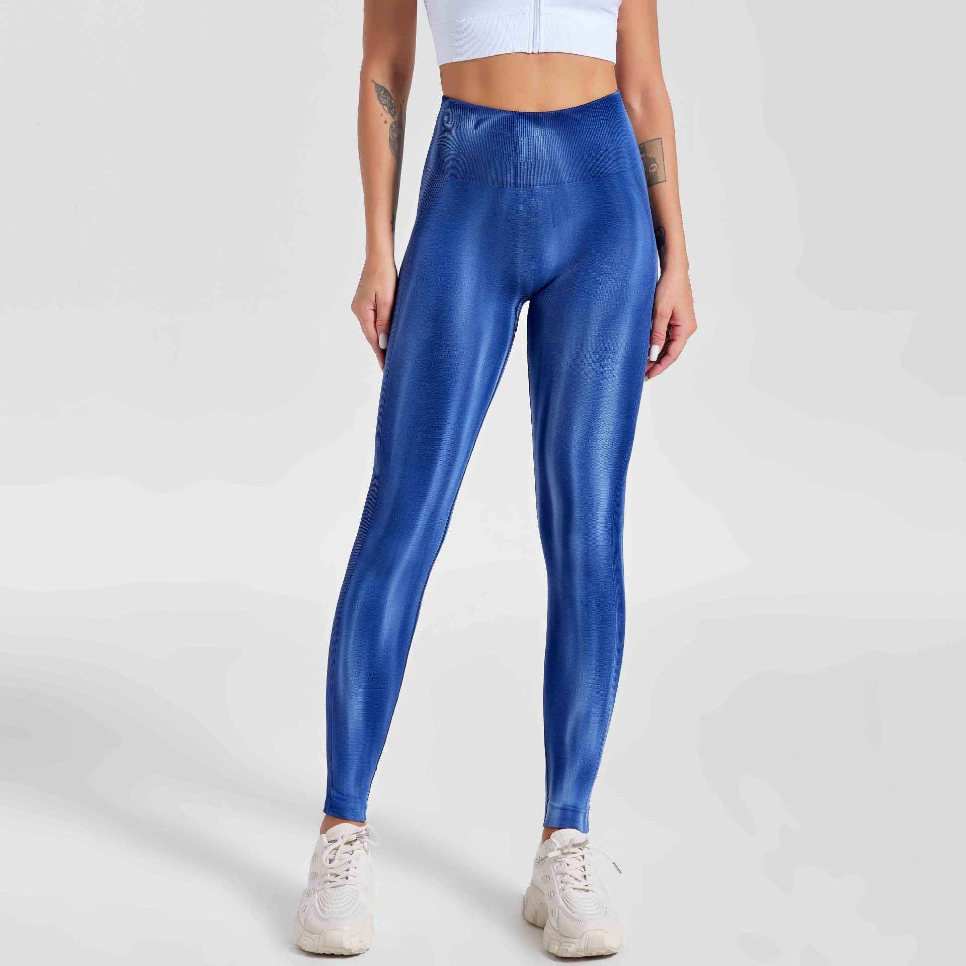Dyed Aurora High-Waisted Seamless Yoga Pants Tummy Control Fitted Workout Leggings Fitness Pants - MODALIFE