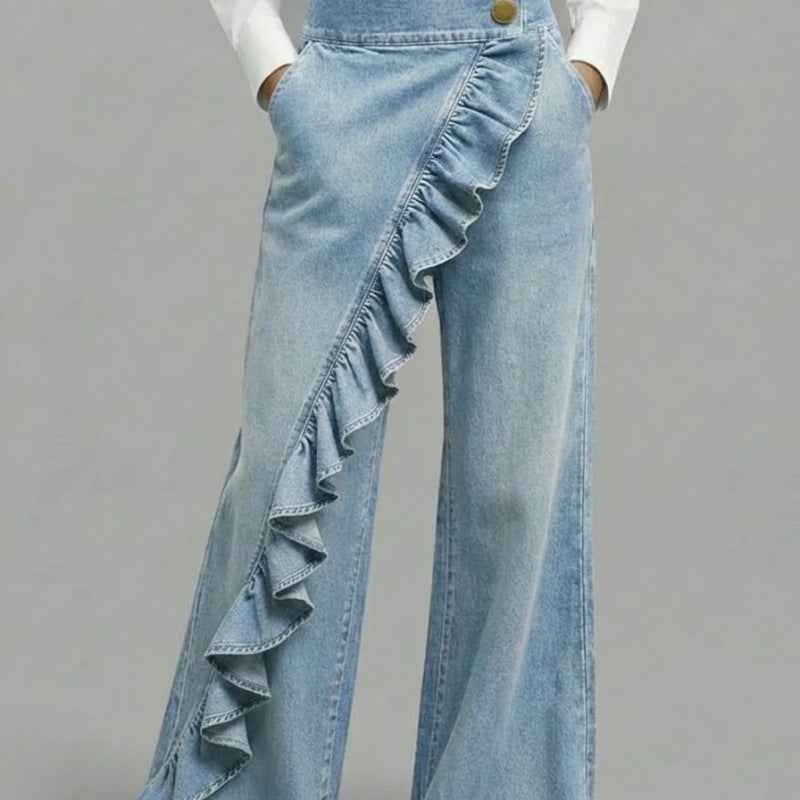 Vintage Irregular Mid-Waist Genuine Denim Pants for WomenSpring and Summer Fashion - MODALIFE