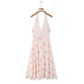 Rose medium long neck hanging sun dress