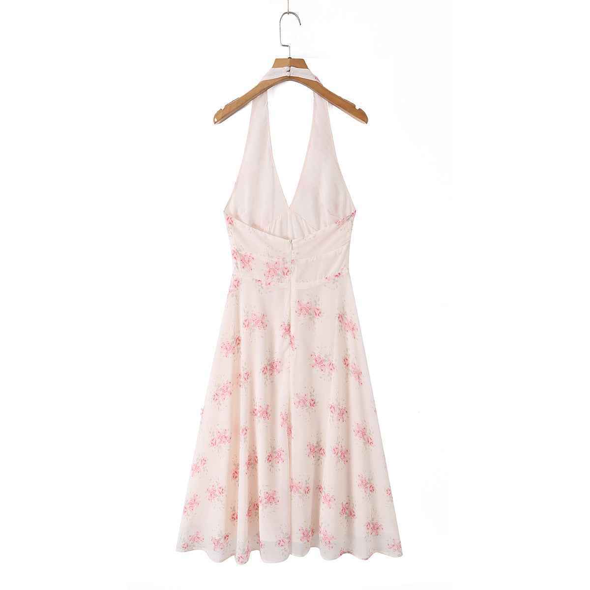 Rose medium long neck hanging sun dress