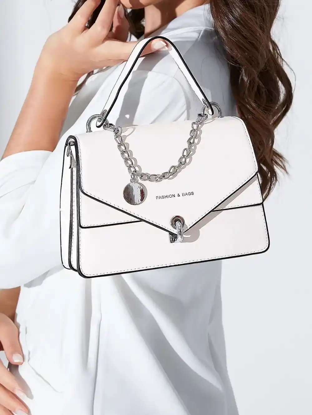 Chain PU Leather Detachable Shoulder Strap Handbag - MODALIFE