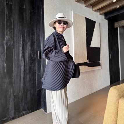 South Oil High Version Unique Handmade Layered Circular Pleated Coat, Elegant Style, Heavy Embellished Pleated Cardigan - MODALIFE