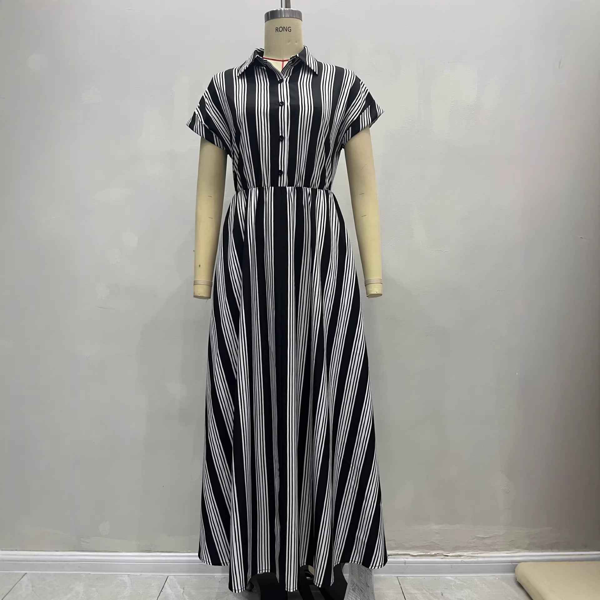 Women's short sleeved striped shirt dress - MODALIFE