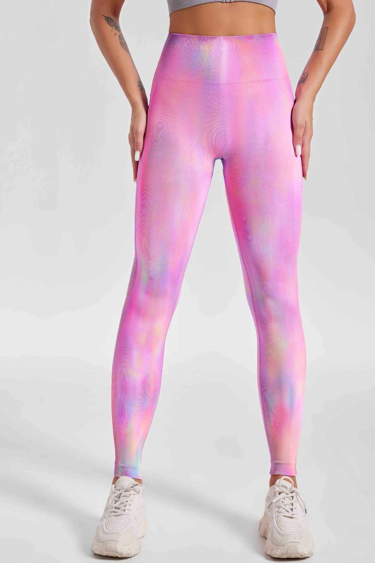 Dyed Aurora High-Waisted Seamless Yoga Pants Tummy Control Fitted Workout Leggings Fitness Pants - MODALIFE
