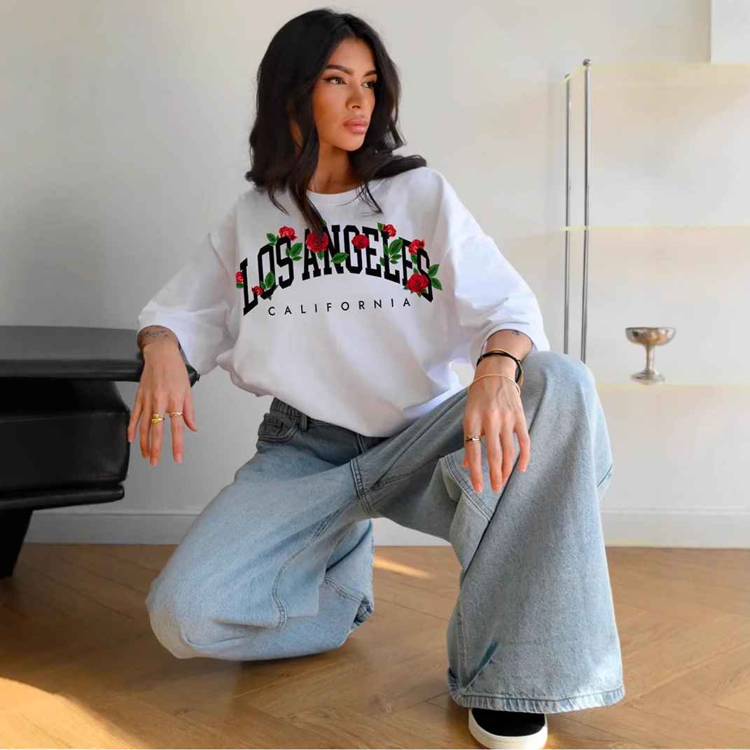 Short sleeved letter printed round neck T-shirt - MODALIFE
