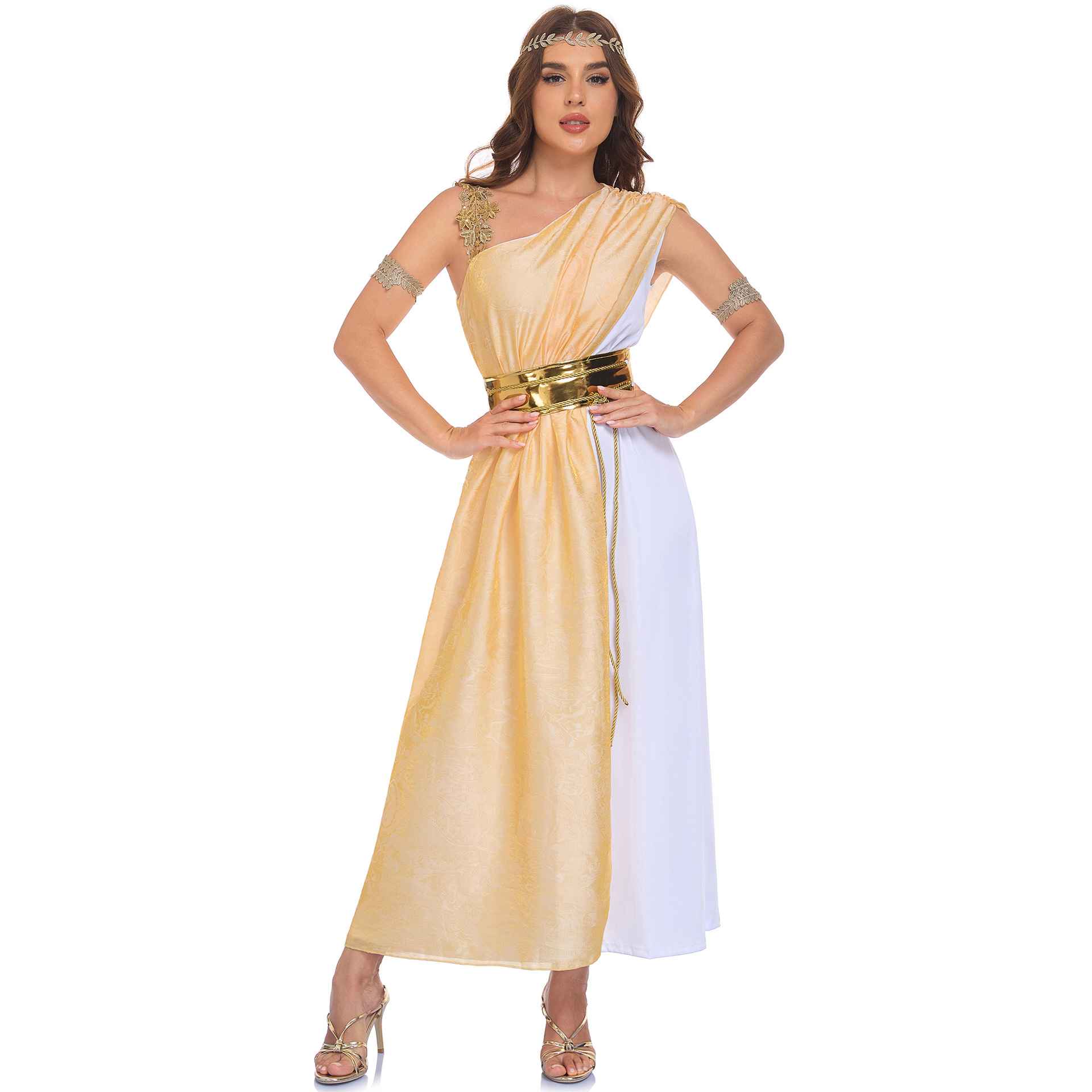Medieval Athena Greek Goddess Costume Halloween Cleopatra Cosplay Party Stage Performance Dress - MODALIFE