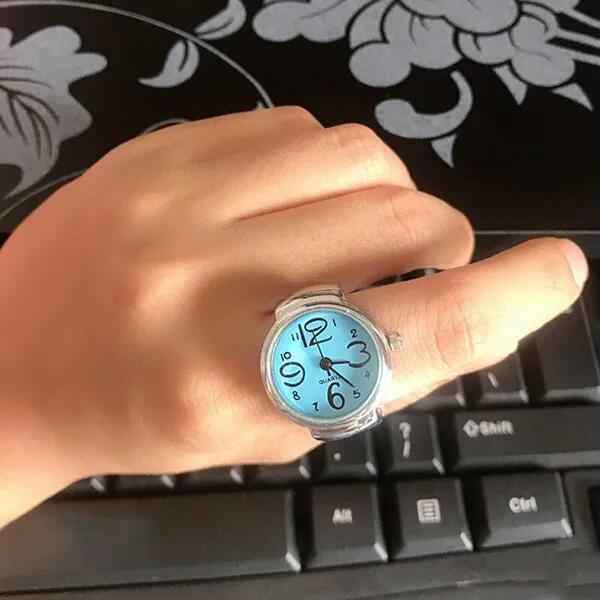 Fashionable Silver Flower Ring Watch with Large Numbers, Stylish and Unique Decorative Watch for Students, Wholesale - MODALIFE