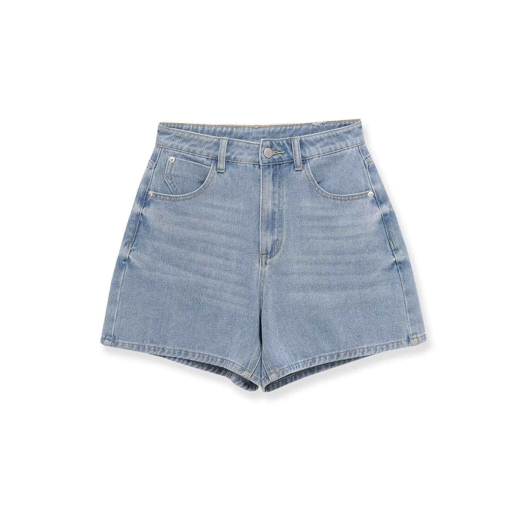 Retro style high waisted loose shorts