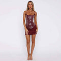 New Dress Sequin Beaded Strapless Dress Slim Fit Sexy Bodycon Halter Mini Dress - MODALIFE