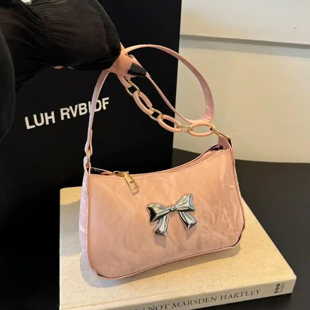 Bow PU Leather Shoulder Bag - MODALIFE