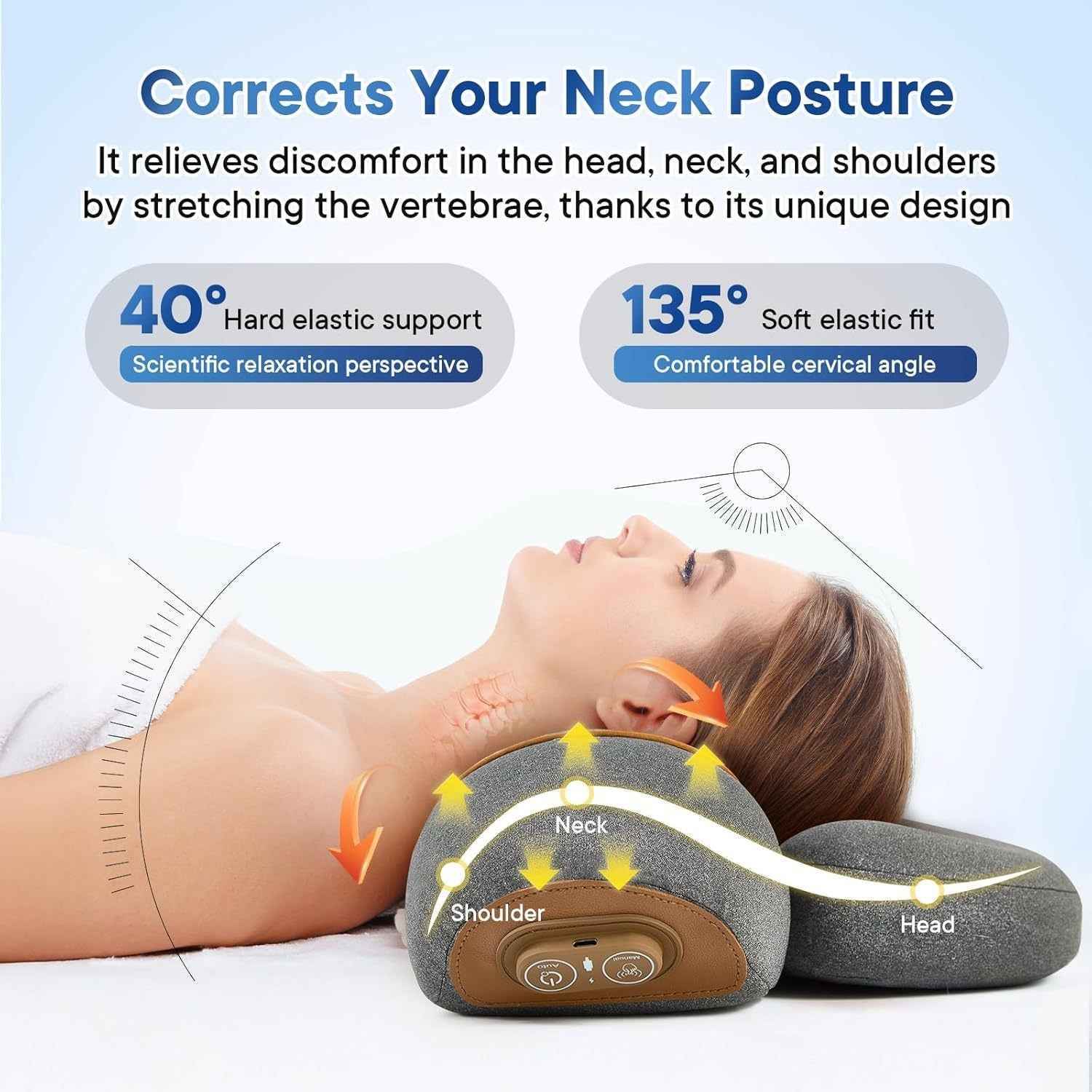 Cervical massage pillow electric shoulder and neck massager sleep aid pillow