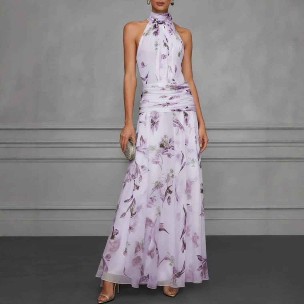 Hanging neck printed dress - MODALIFE