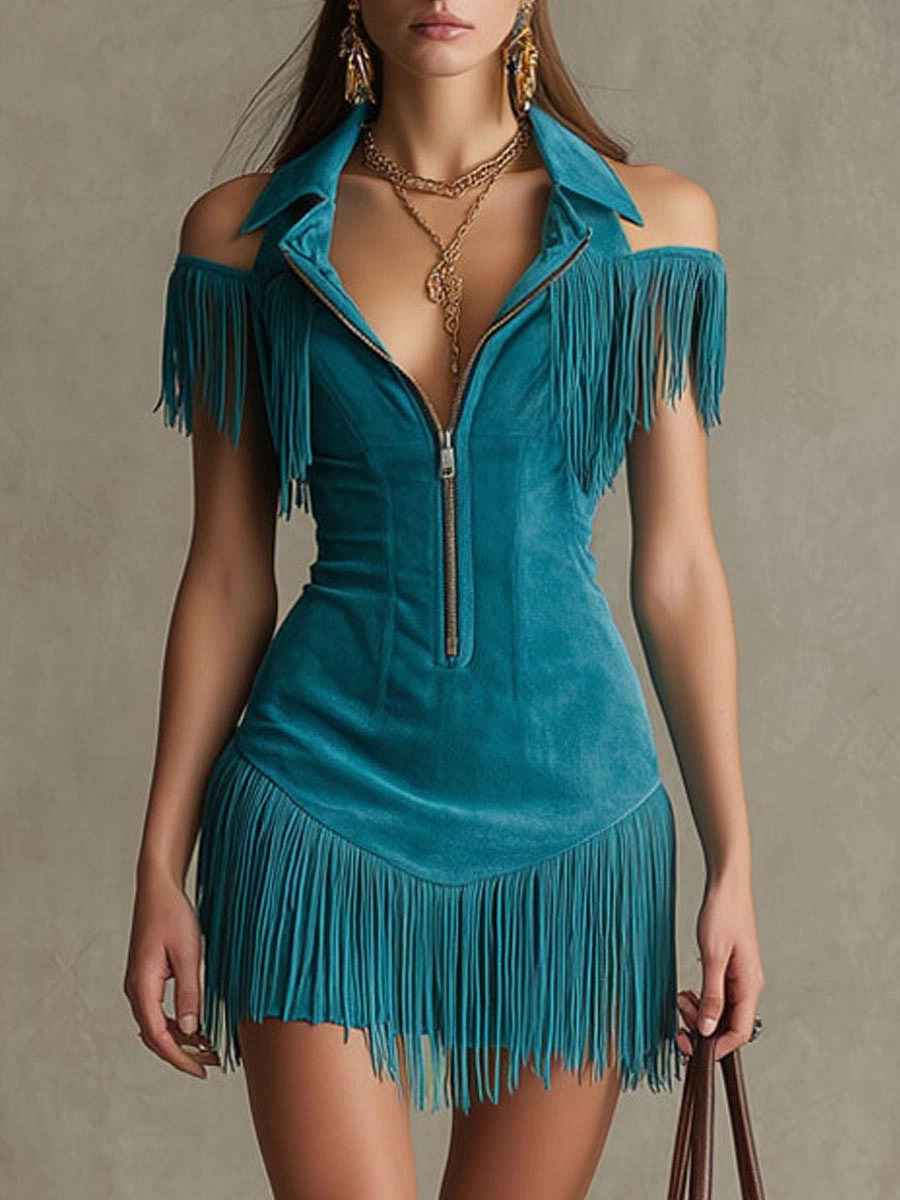Tassel off shoulder dress - MODALIFE