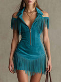 Tassel off shoulder dress - MODALIFE