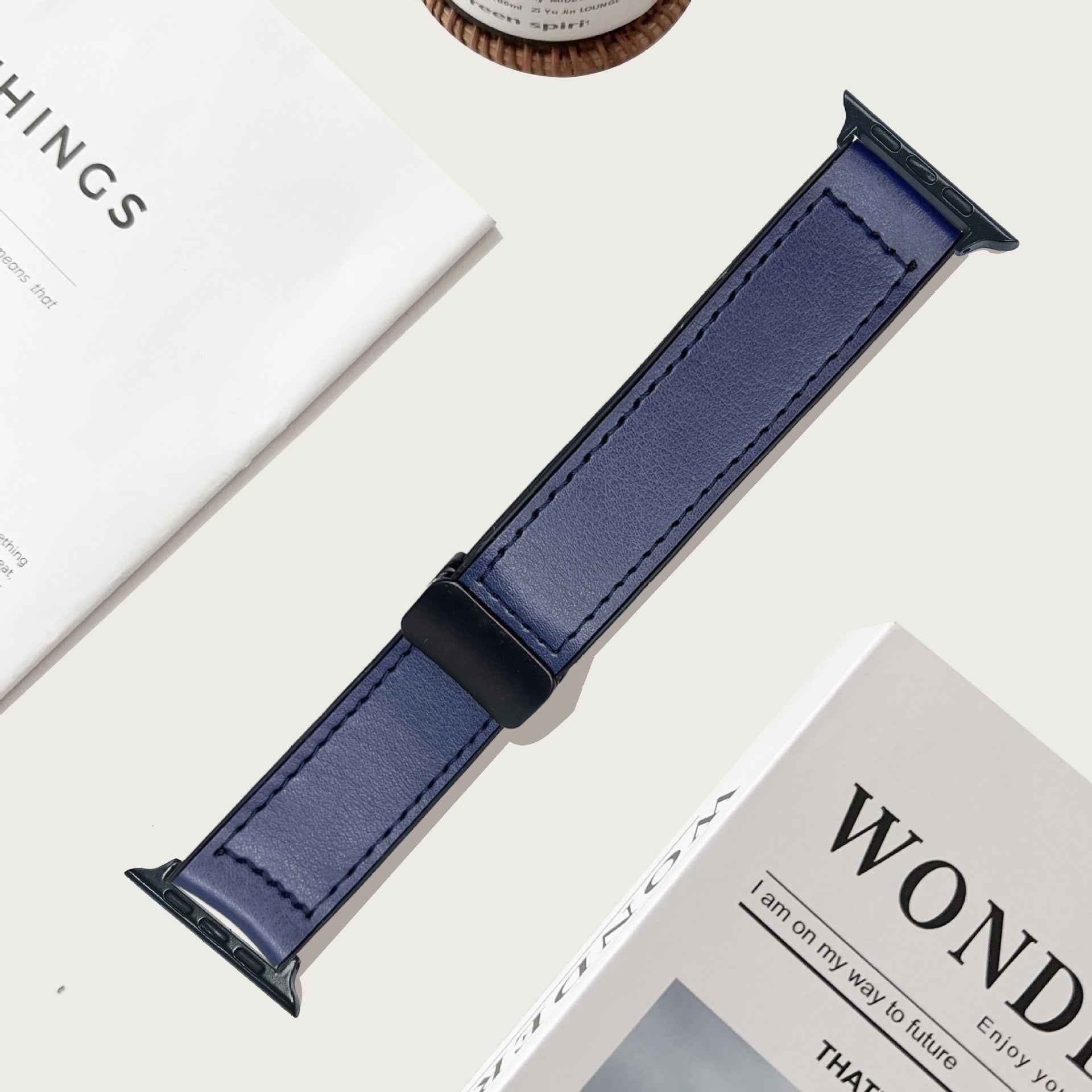 Compatible with Apple Watch 5/6/7/8/9 Ultra Magnetic Buckle Crazy Horse Texture Silicone Skin Strap - MODALIFE