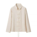 Cotton and linen long sleeved shirt+wide leg pants set