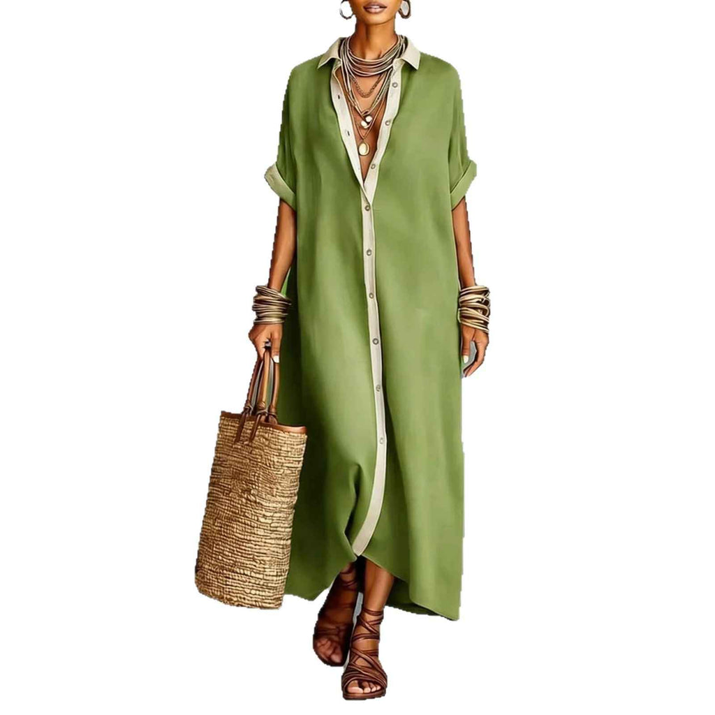 Loose short sleeved shirt skirt - MODALIFE
