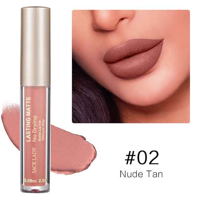Make Up Waterproof Nude Lipstick Long Lasting Liquid Matte Lipstick Kit Lip Gloss Cosmetics Lipgloss Lip Makeup - MODALIFE