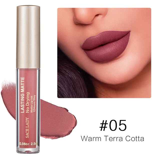 Make Up Waterproof Nude Lipstick Long Lasting Liquid Matte Lipstick Kit Lip Gloss Cosmetics Lipgloss Lip Makeup - MODALIFE