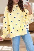 Women's loose hoodie with polka dot print and contrasting colors - MODALIFE