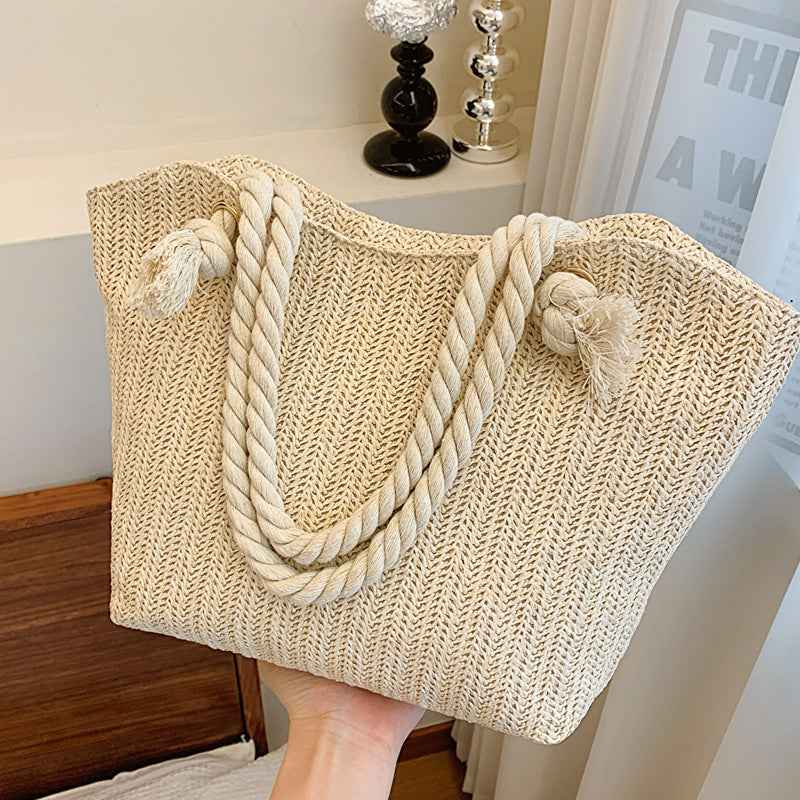 Straw woven bag large capacity single shoulder tote bag woven handbag for women