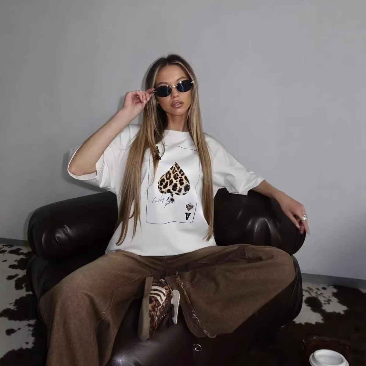 Round neck loose short sleeved t-shirt for women - MODALIFE