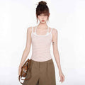 Halter Neck Backless Crochet Top for Women with Built-in Pads - MODALIFE