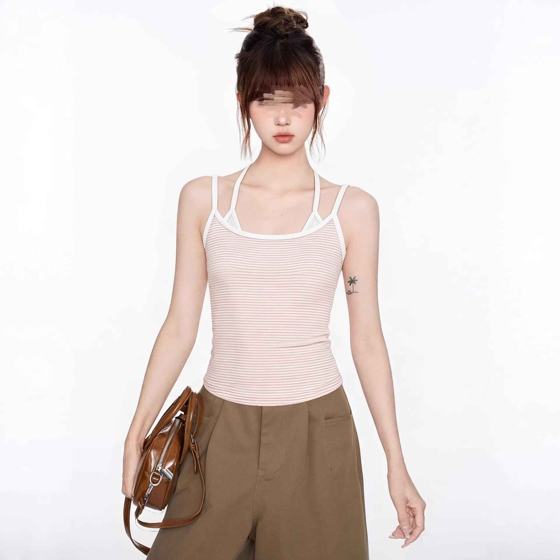 Halter Neck Backless Crochet Top for Women with Built-in Pads - MODALIFE