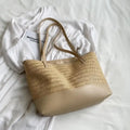 Straw Weave Leather Strap Tote Bag - MODALIFE