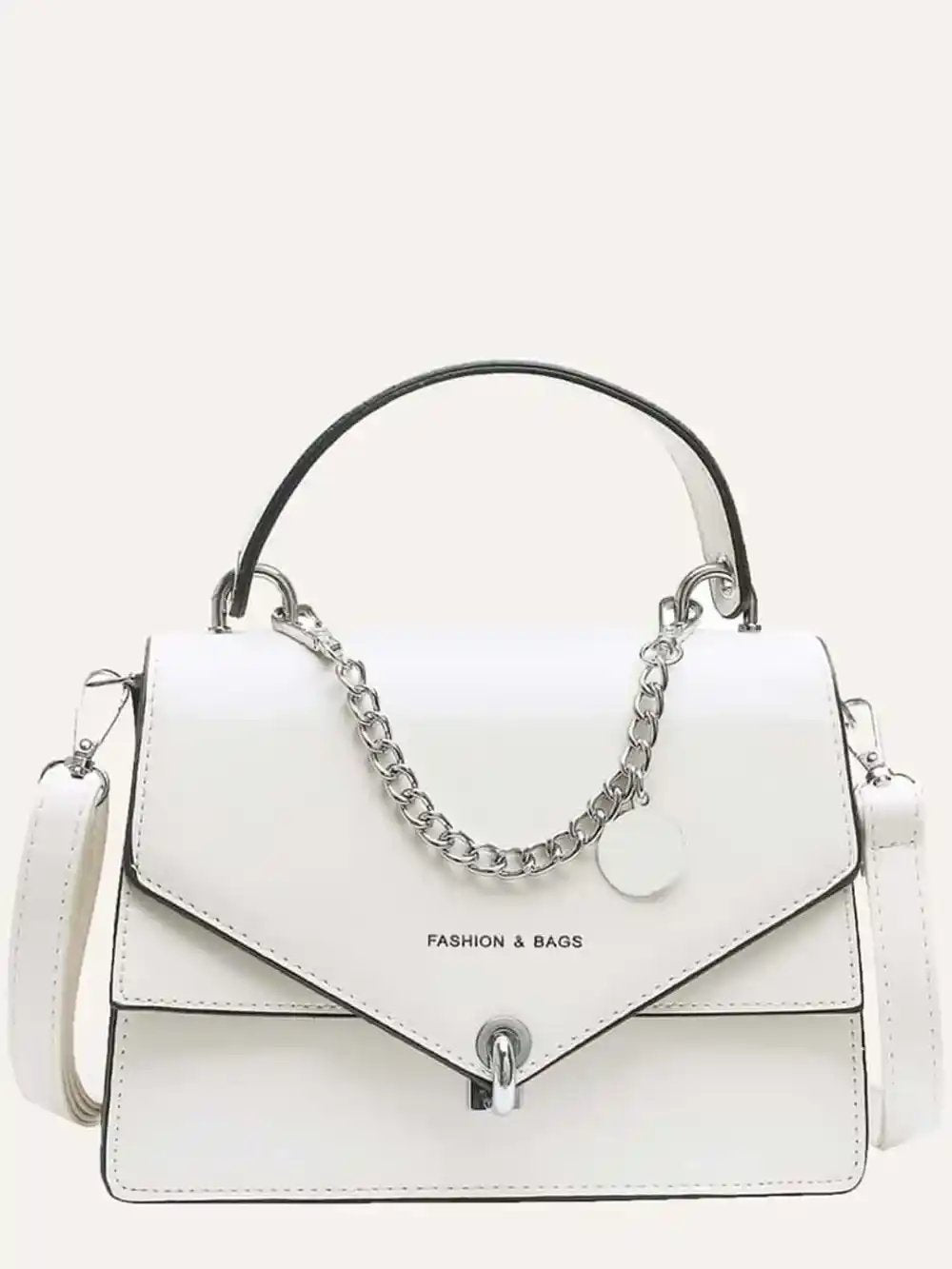 Chain PU Leather Detachable Shoulder Strap Handbag - MODALIFE