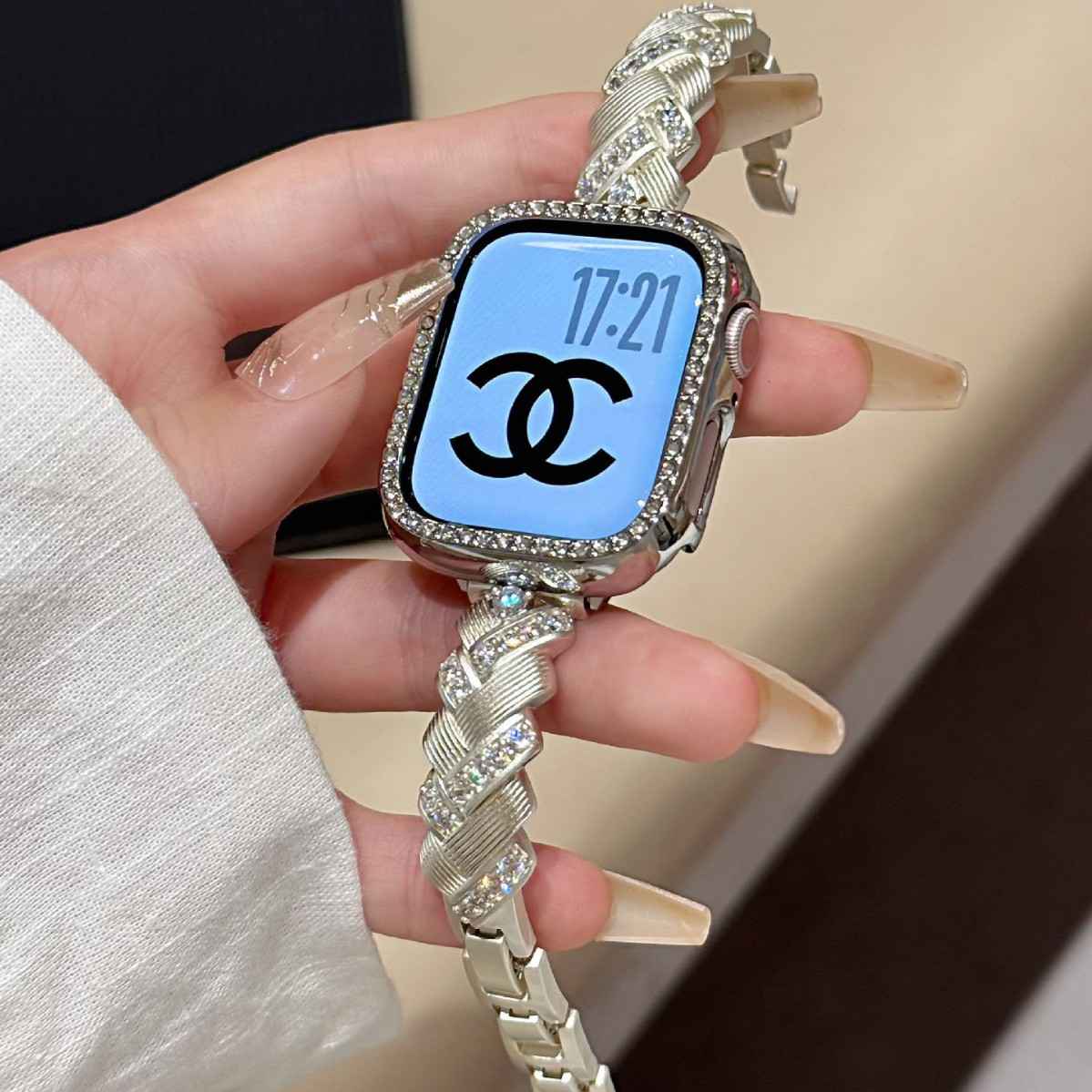 Wheat Spike Diamond-Encrusted Metal Starlight Watch Band for Apple Watch Female - MODALIFE