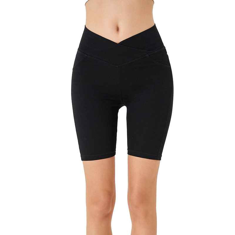 High-Waisted Denim Shorts for Women, Stretchy and Slimming, Casual Wear with Pockets, Fitness 5-Panel Cycling Pants - MODALIFE