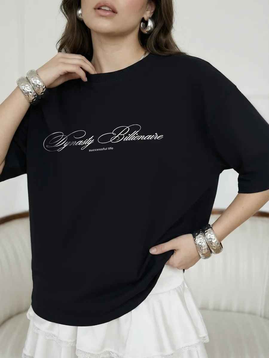 Printed loose short sleeved T-shirt top - MODALIFE