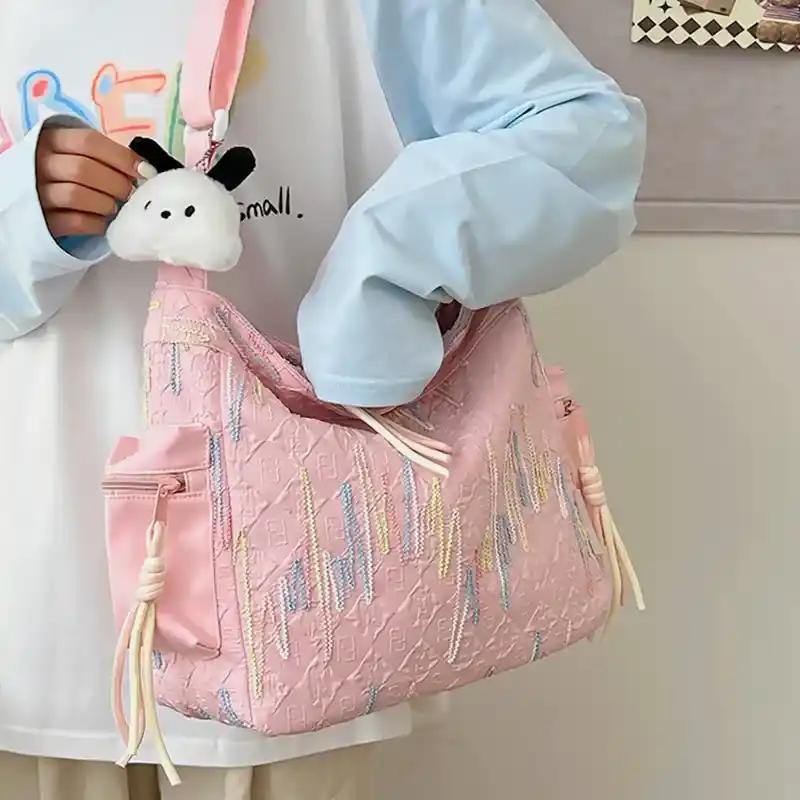 Contrast Texture Shoulder Bag - MODALIFE