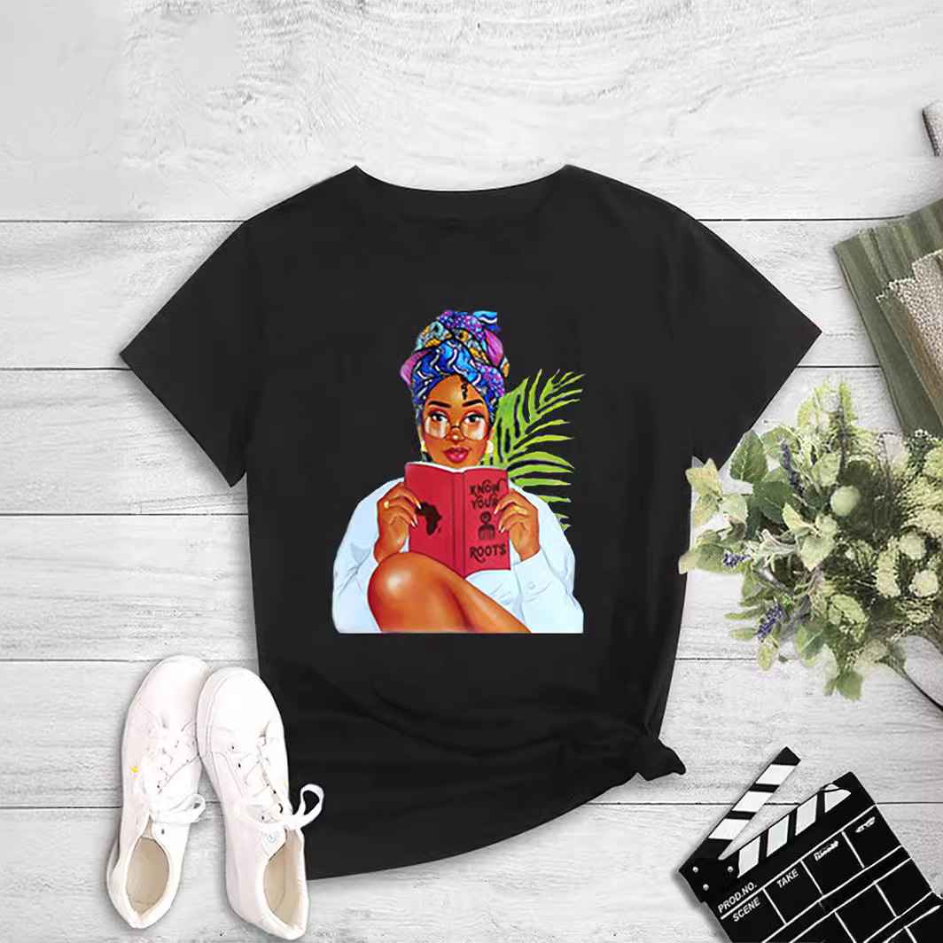 Fashion Women's Printed Round Neck Pullover T-Shirt - MODALIFE