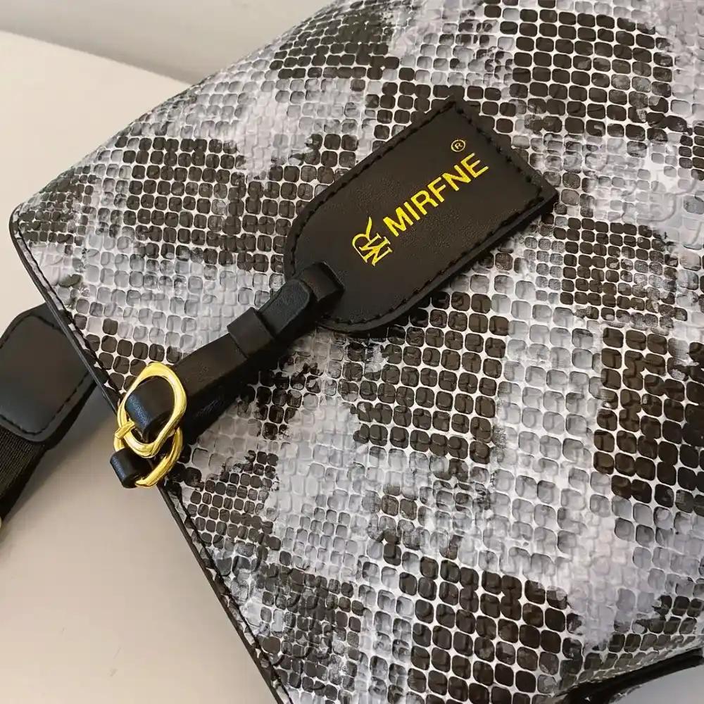 PU Leather Snakeskin Print Crossbody Bag - MODALIFE
