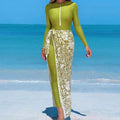 Long Pants Bikini Three-Piece Swimsuit Women's Printed Beach Dress Swimwear - MODALIFE