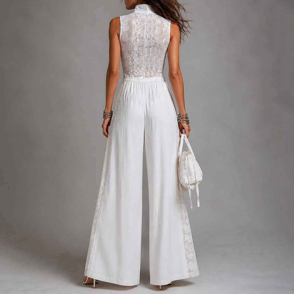 Sleeveless lace patchwork jumpsuit - MODALIFE