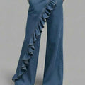 Vintage Irregular Mid-Waist Genuine Denim Pants for WomenSpring and Summer Fashion - MODALIFE