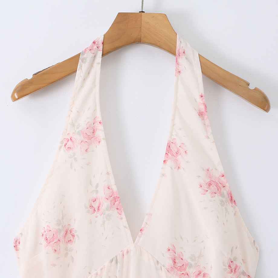 Rose medium long neck hanging sun dress