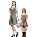 Vintage Mother-Daughter Matching Outfits Summer Black and White Checkered Overall Dress Set French Countryside Photo Shoot Mother-Daughter - MODALIFE
