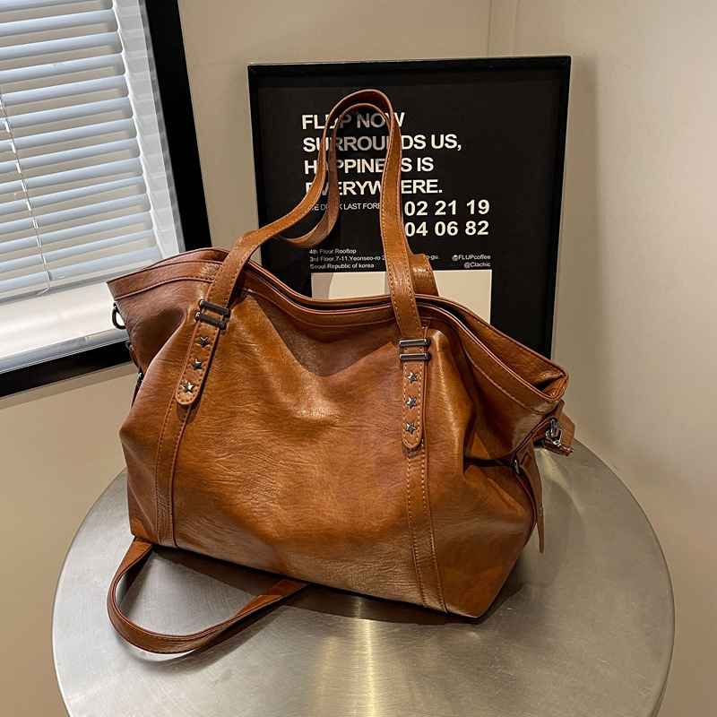 Single Shoulder Tote Bag, Large Capacity, Women's Soft Leather Vintage Commute Bag, Crossbody Bag for Women - MODALIFE