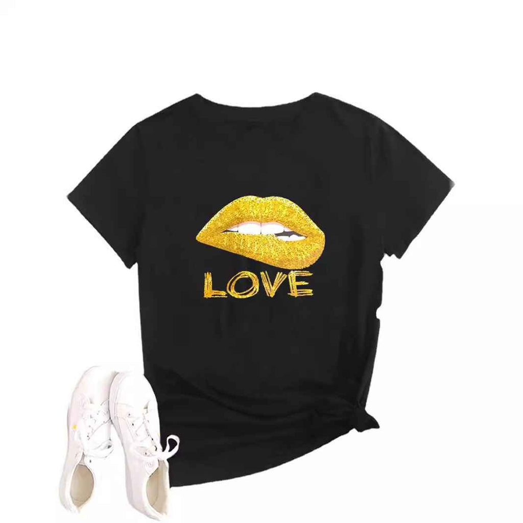 Printed Round Neck Pullover T-Shirt - MODALIFE