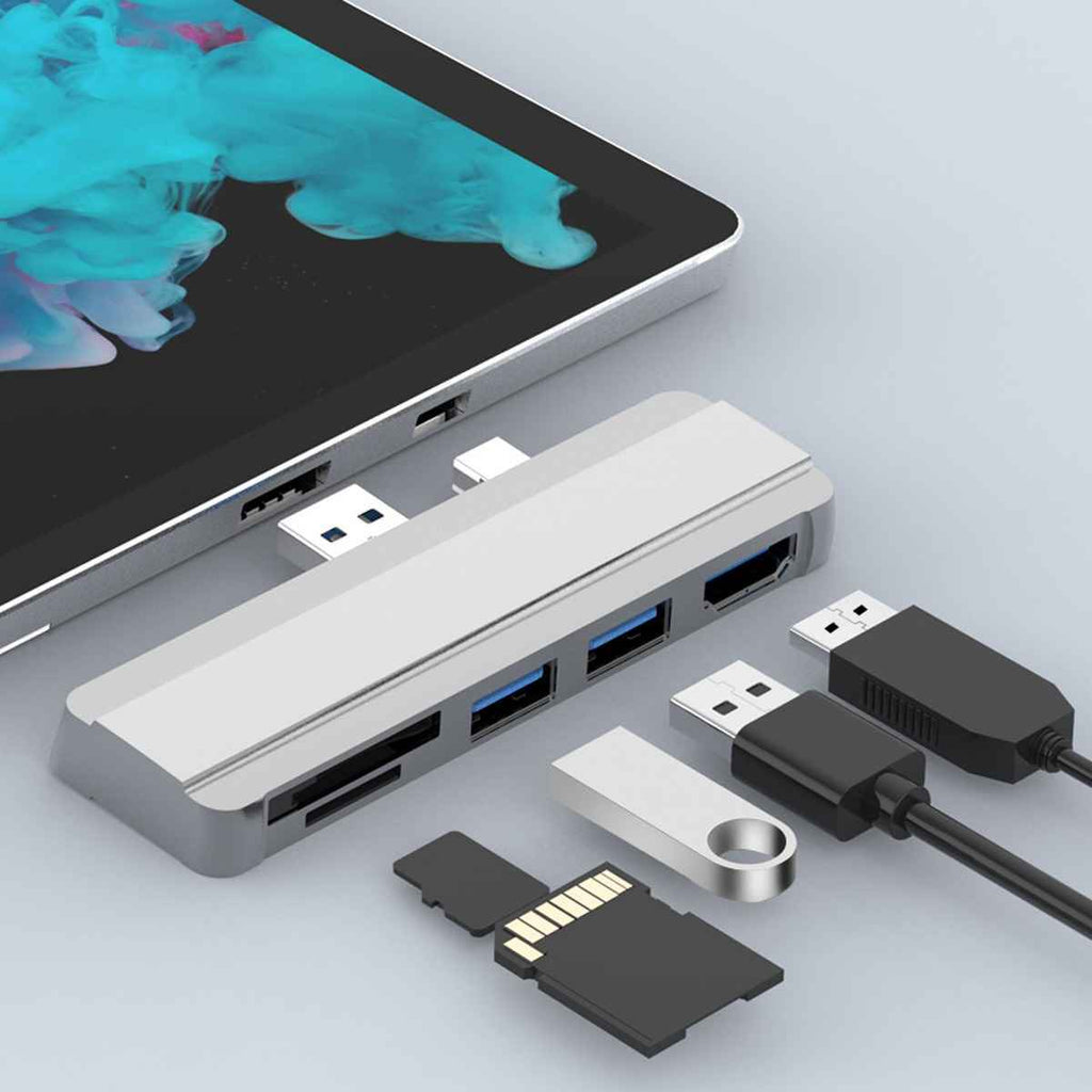 Suitable for Surface Pro 4/5/6 docking station USB to HDMI same screen card reader expansion hub - MODALIFE
