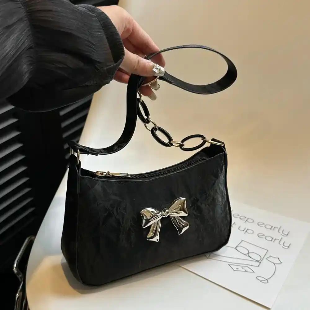 Bow PU Leather Shoulder Bag - MODALIFE