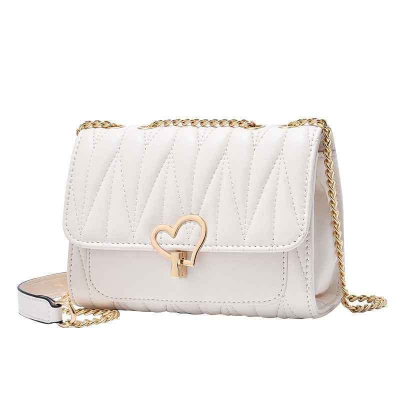 Peach Heart Lock Shoulder Bag Diagonal Cross Bag